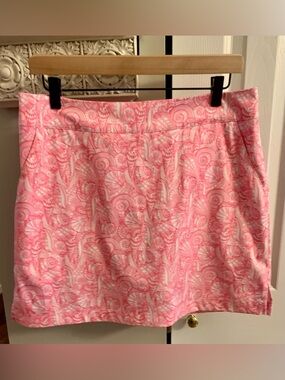 Vineyard Vines Pink Shell-Print Mini Skort - SZ 8